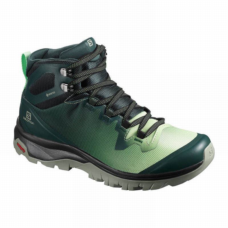 SALOMON VAYA MID GORE-TEX Philippines - Women's Hiking Shoes - Green/Grey | 790146-LUN